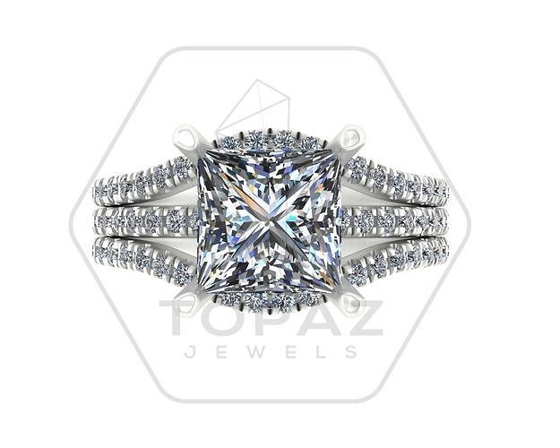 Wedding Ring with Bands 3D print model 3D print model