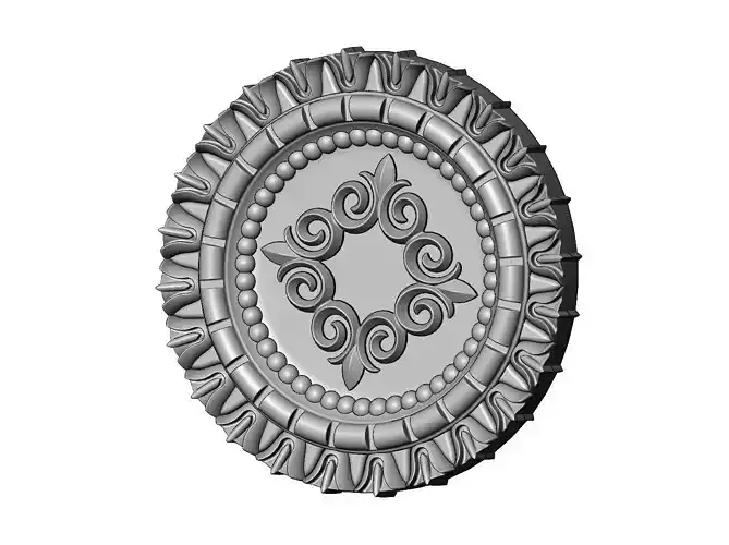 Floral scroll N01 flower pattern medallion rosette relief