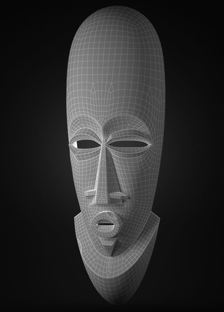 African Mask 3D model_3