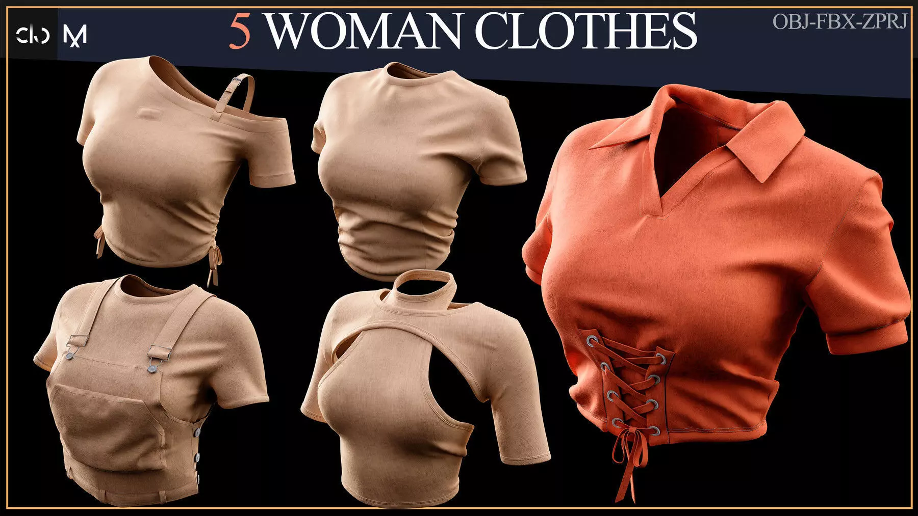 5 Woman Clothes 3D print model_0