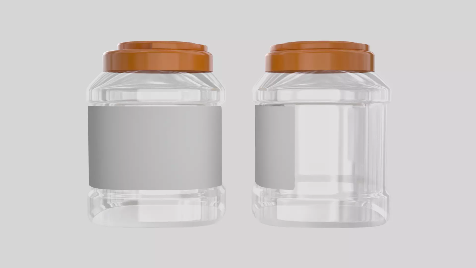 Plastic Jar Transparent 1 3D model_0