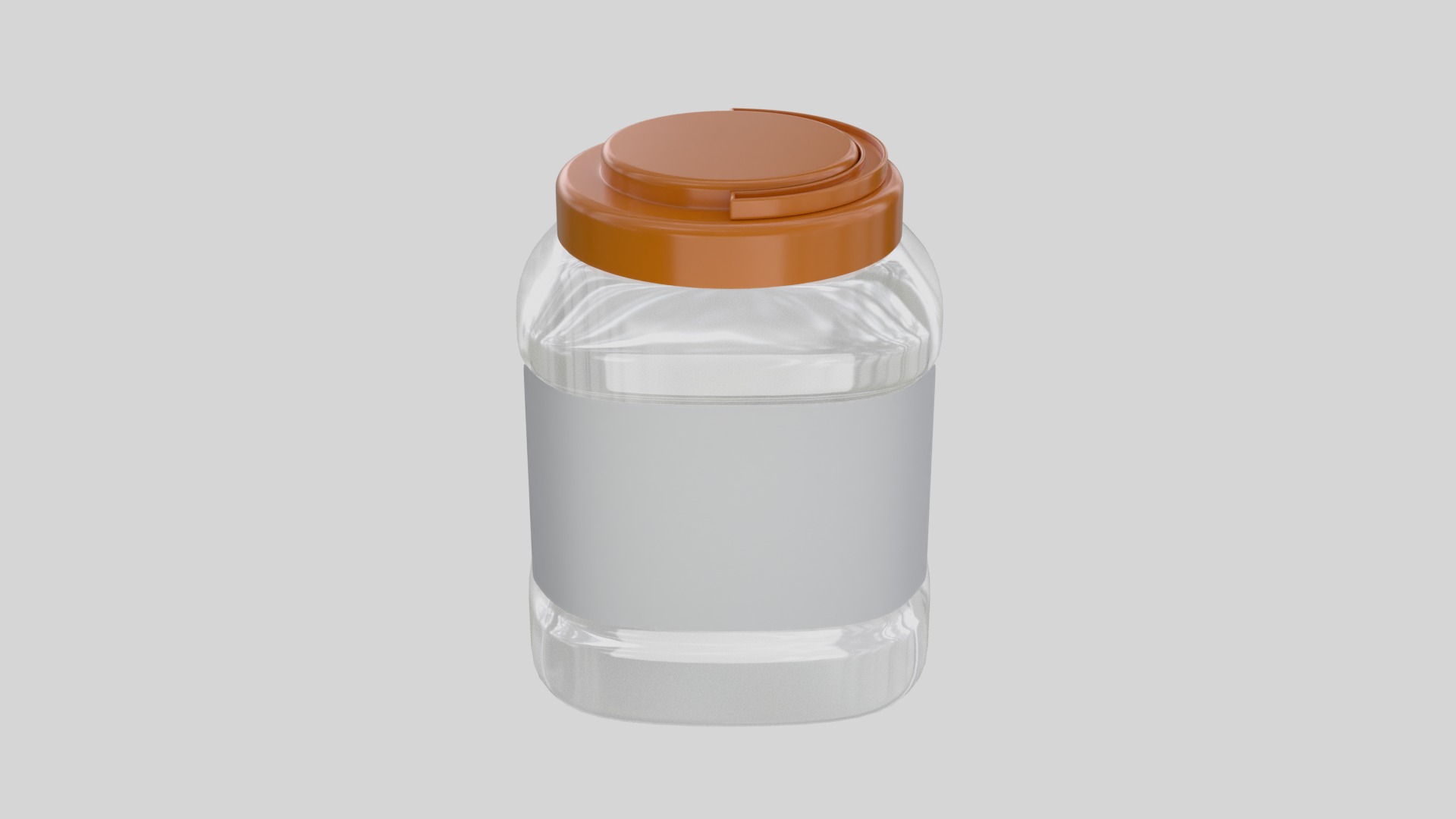Plastic Jar Transparent 1 3D model_2