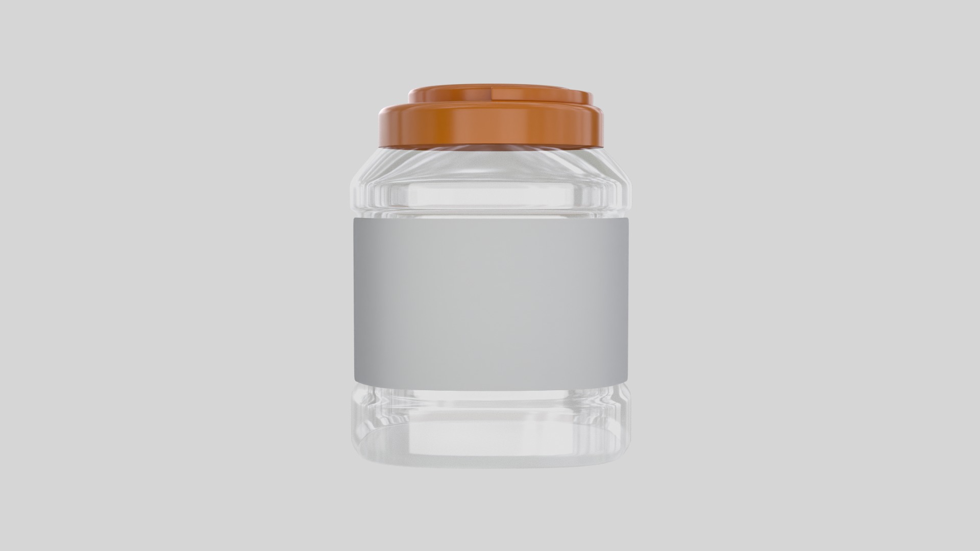 Plastic Jar Transparent 1 3D model_3