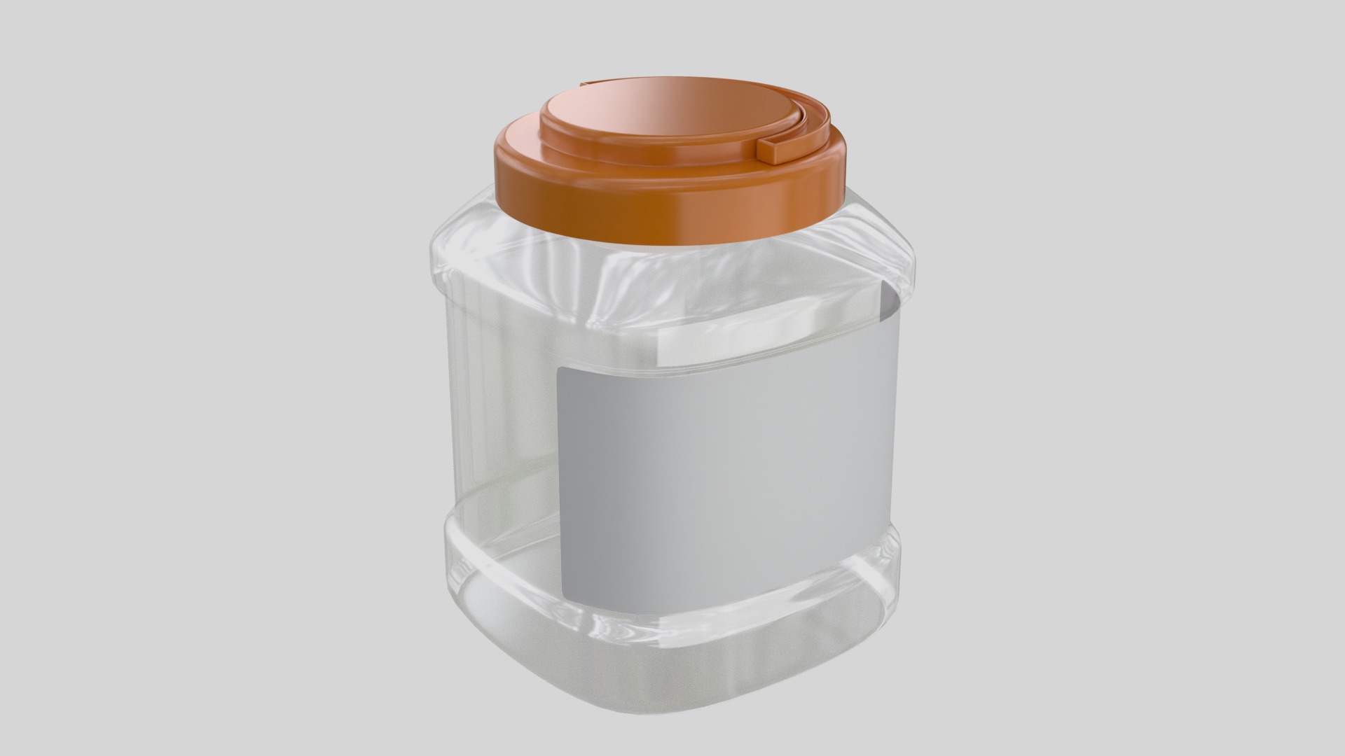 Plastic Jar Transparent 1 3D model_1