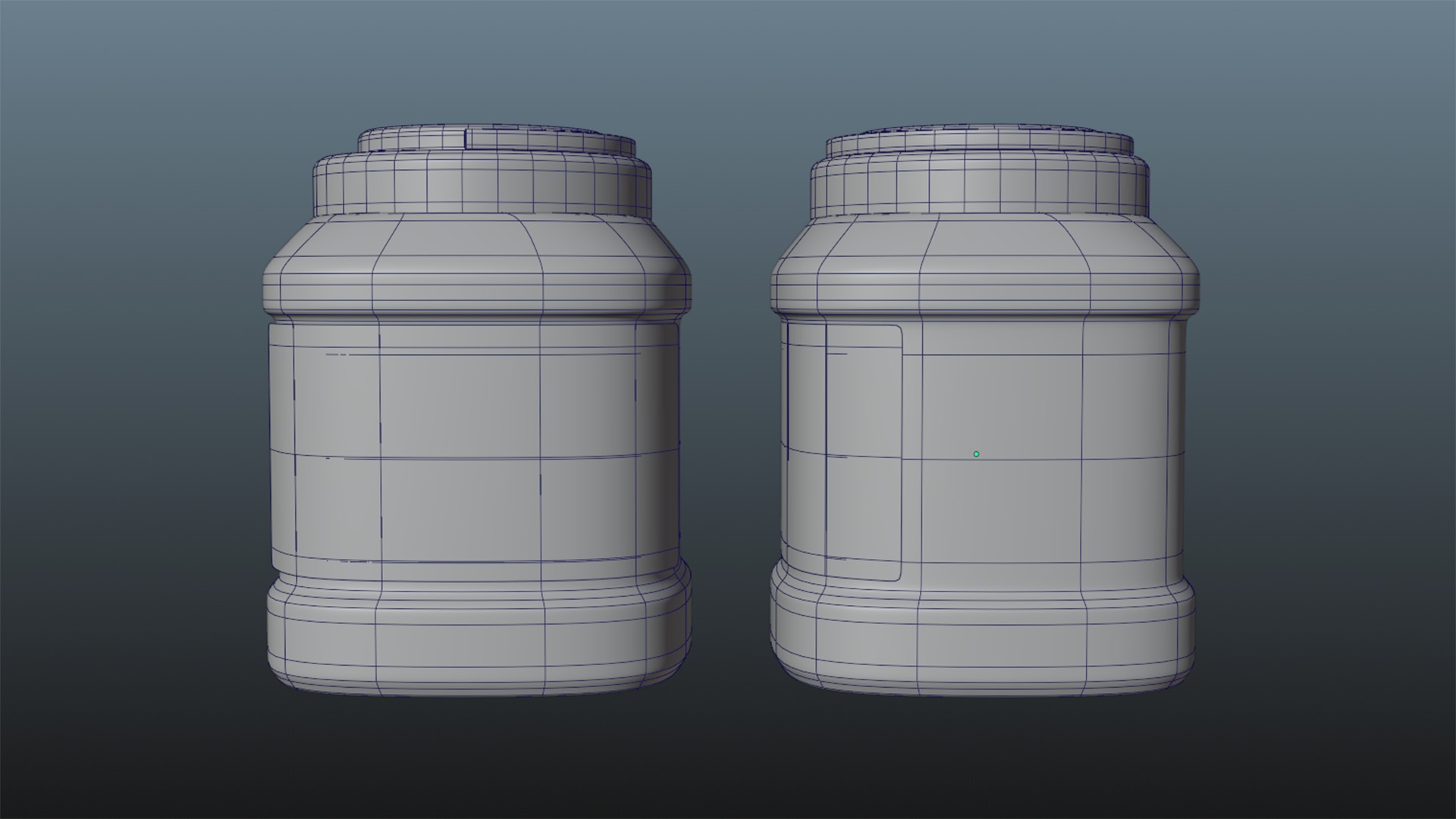 Plastic Jar Transparent 1 3D model_5