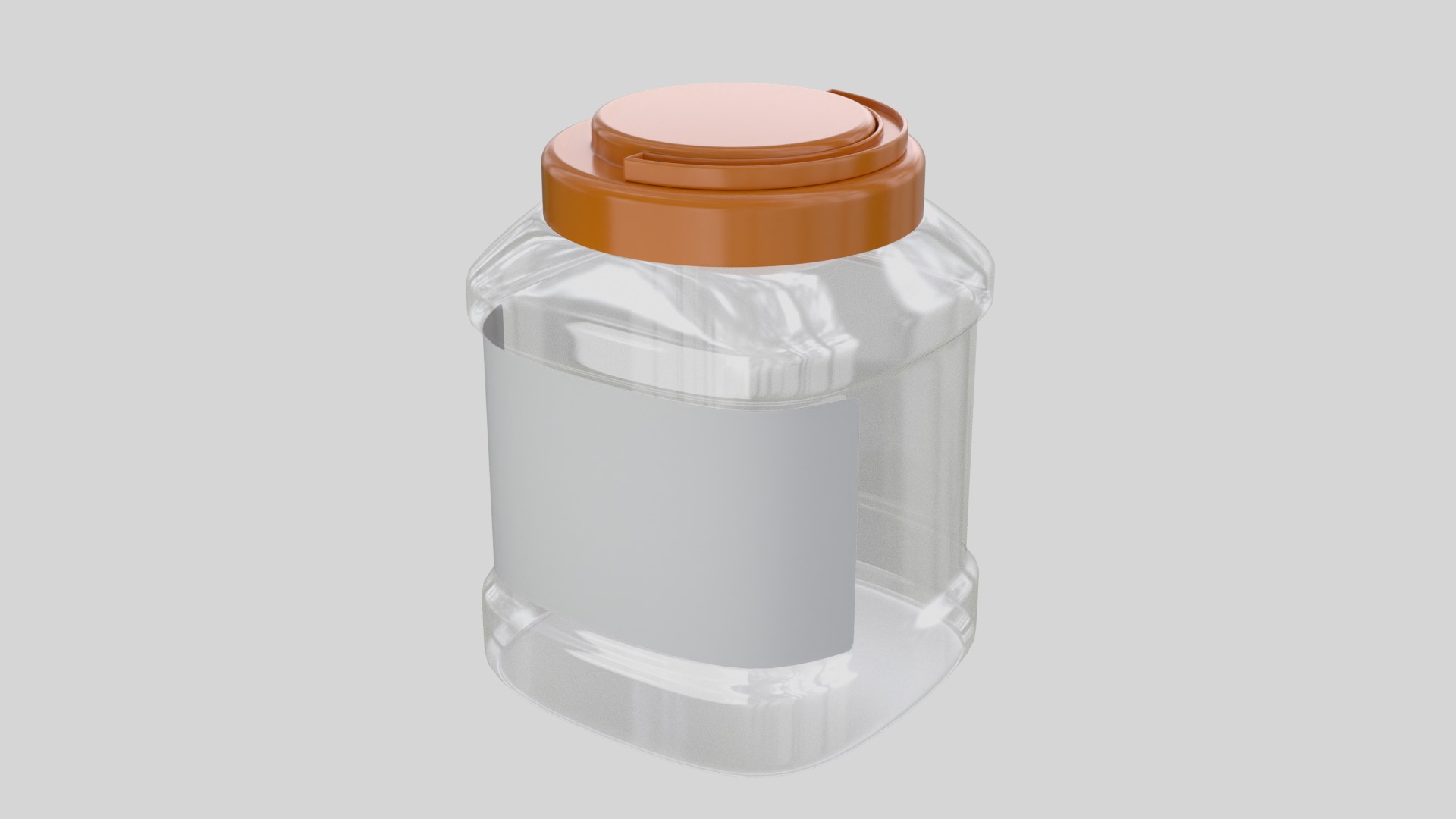 Plastic Jar Transparent 1 3D model_4