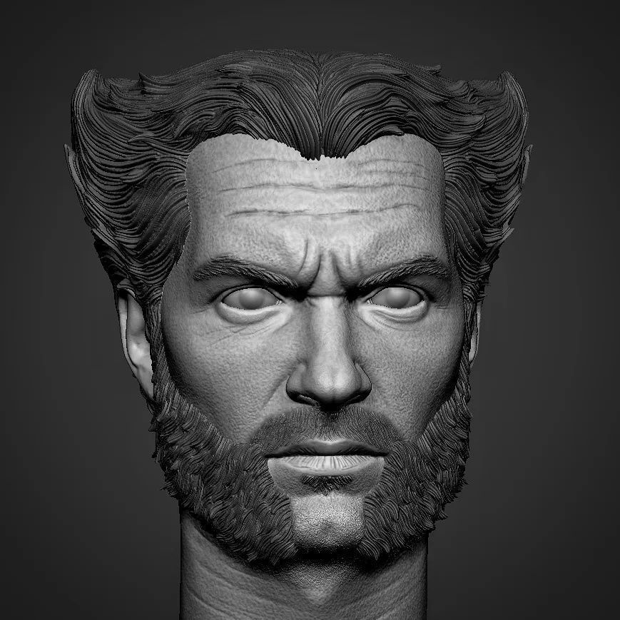 Henry Cavill Wolverine head three pack 3d printable 3D print model_8