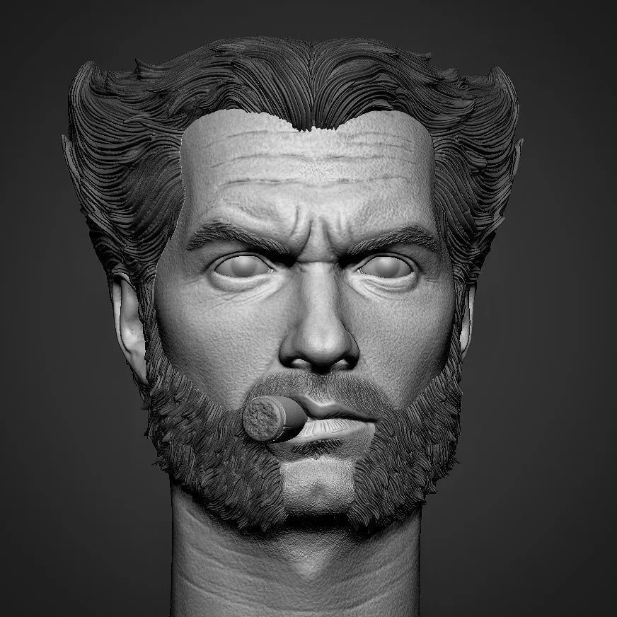 Henry Cavill Wolverine head three pack 3d printable 3D print model_9