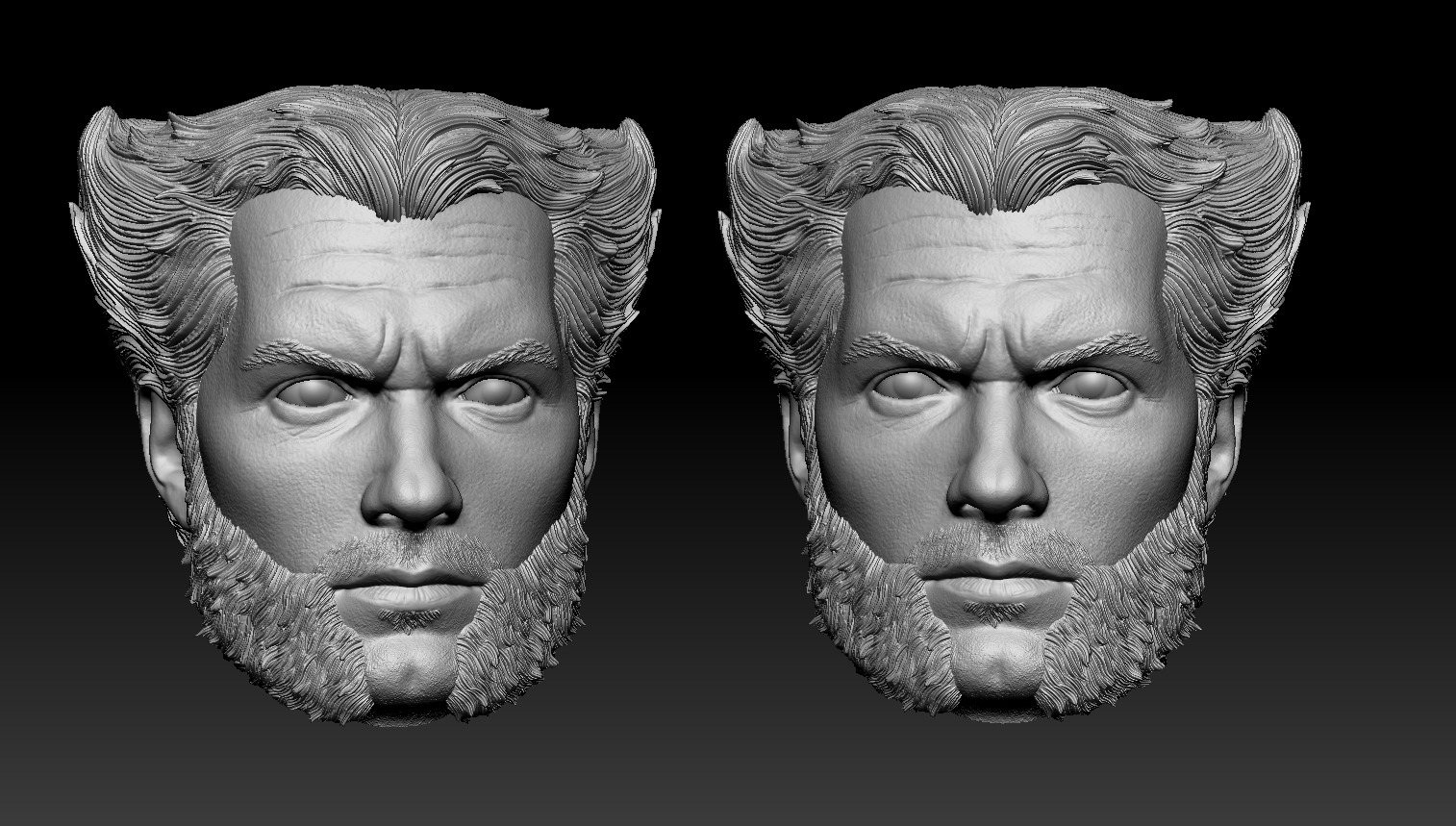 Henry Cavill Wolverine head three pack 3d printable 3D print model_12