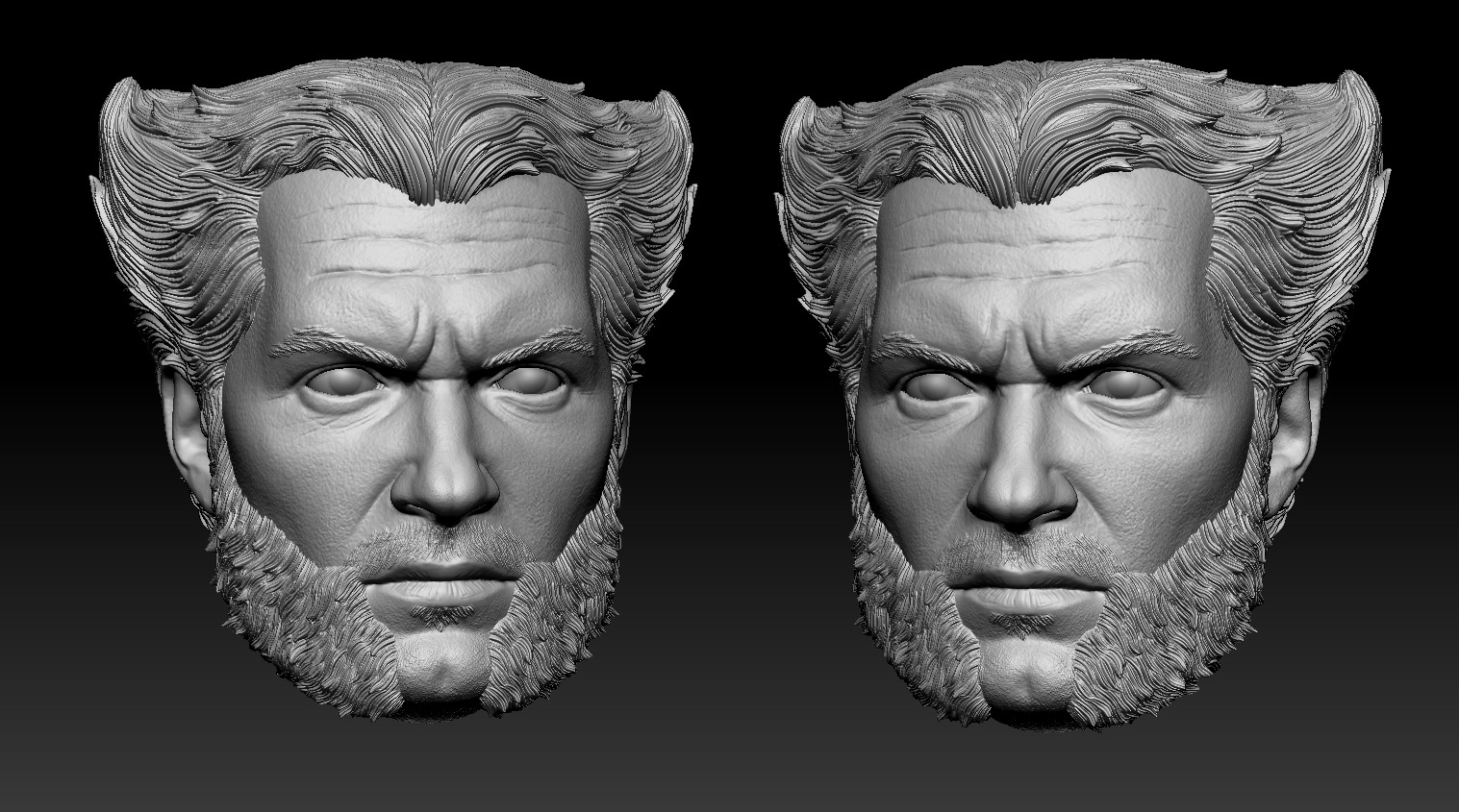 Henry Cavill Wolverine head three pack 3d printable 3D print model_11