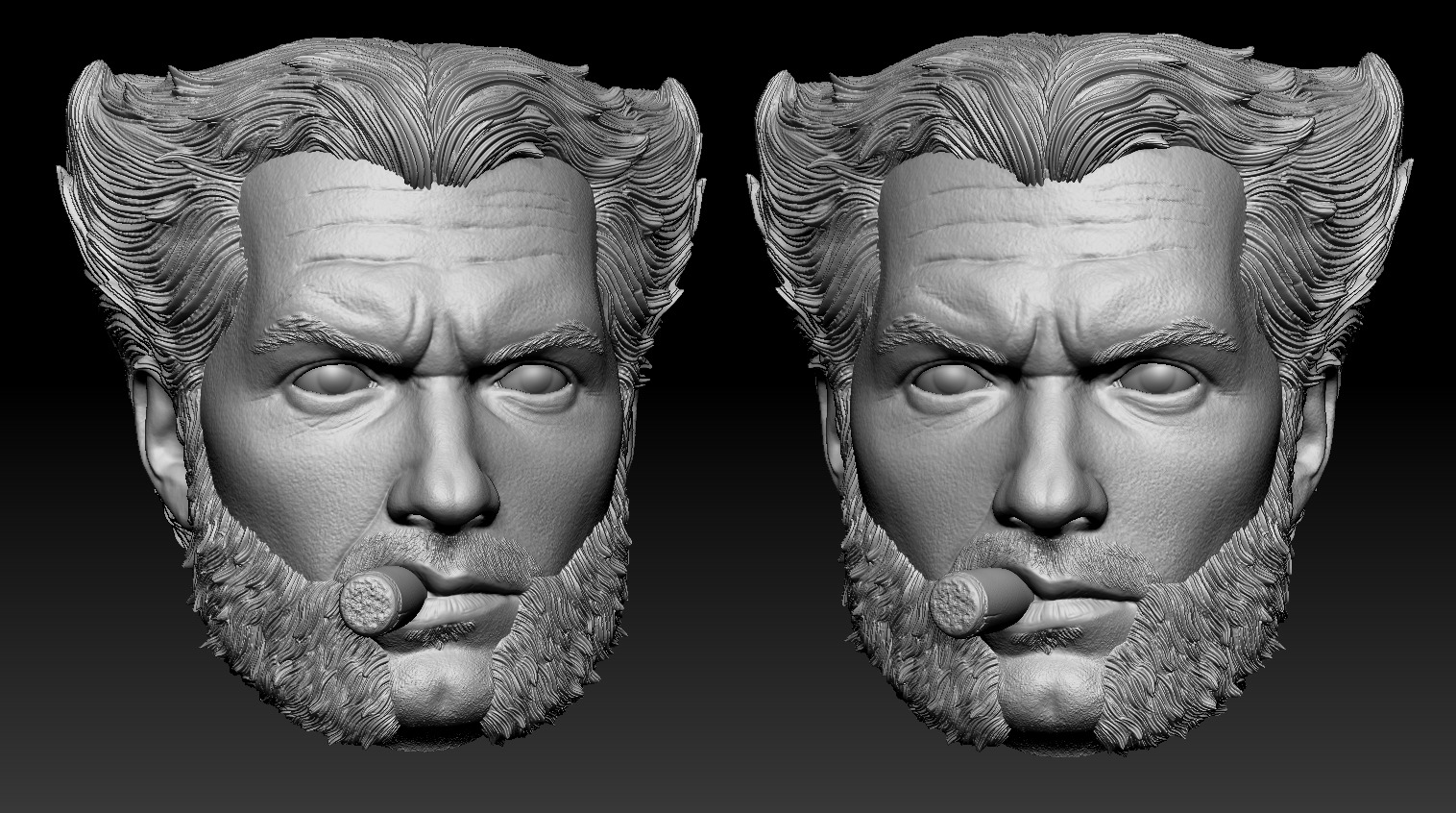 Henry Cavill Wolverine head three pack 3d printable 3D print model_13