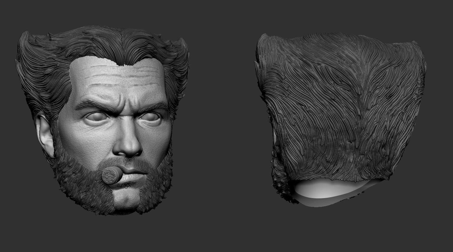Henry Cavill Wolverine head three pack 3d printable 3D print model_6
