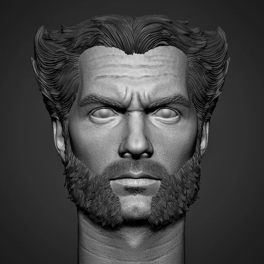 Henry Cavill Wolverine head three pack 3d printable 3D print model_7