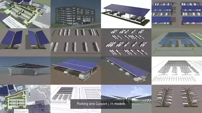 Parking and Carport 3D Model Collection