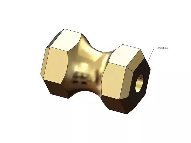 Nut spacer beads industrial barbell pendant bracele charm 3D print model