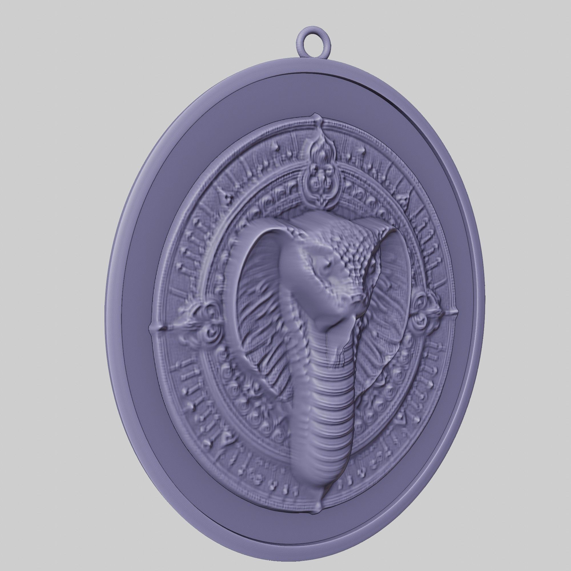 Snake Animal Pendant Snake Animal Medallion  3D print model_3