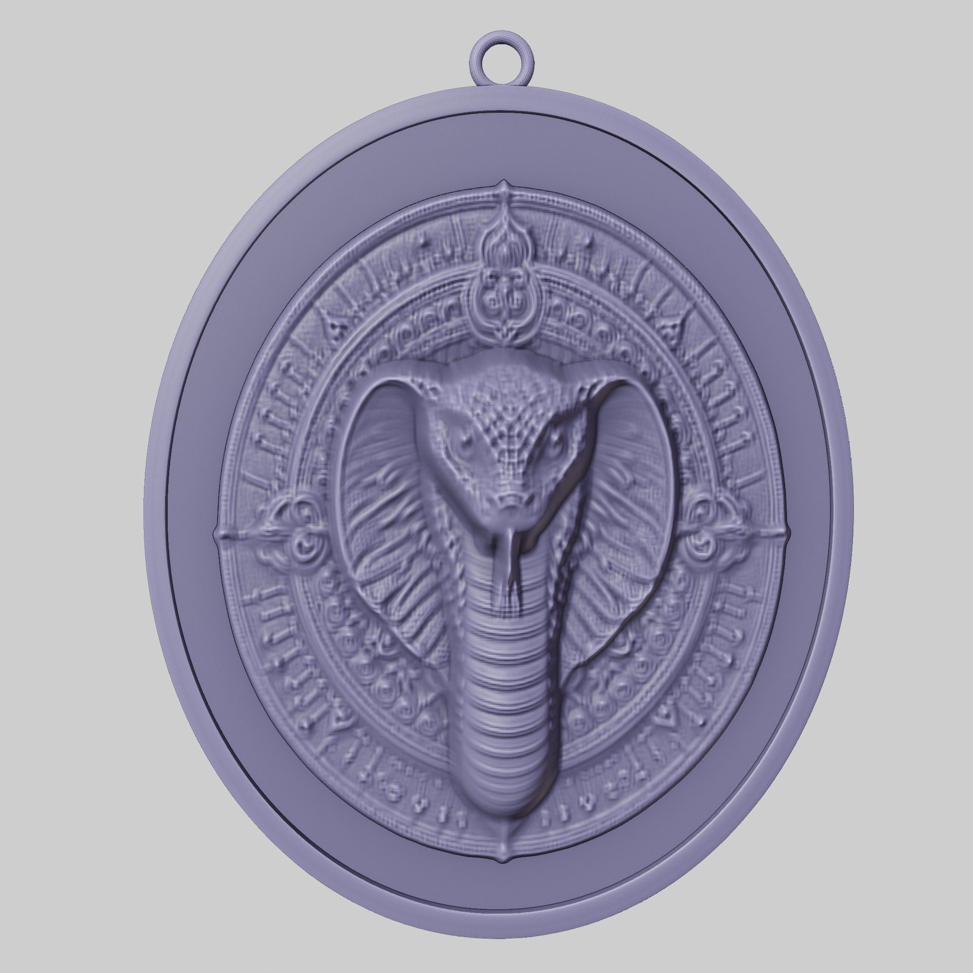 Snake Animal Pendant Snake Animal Medallion  3D print model_2