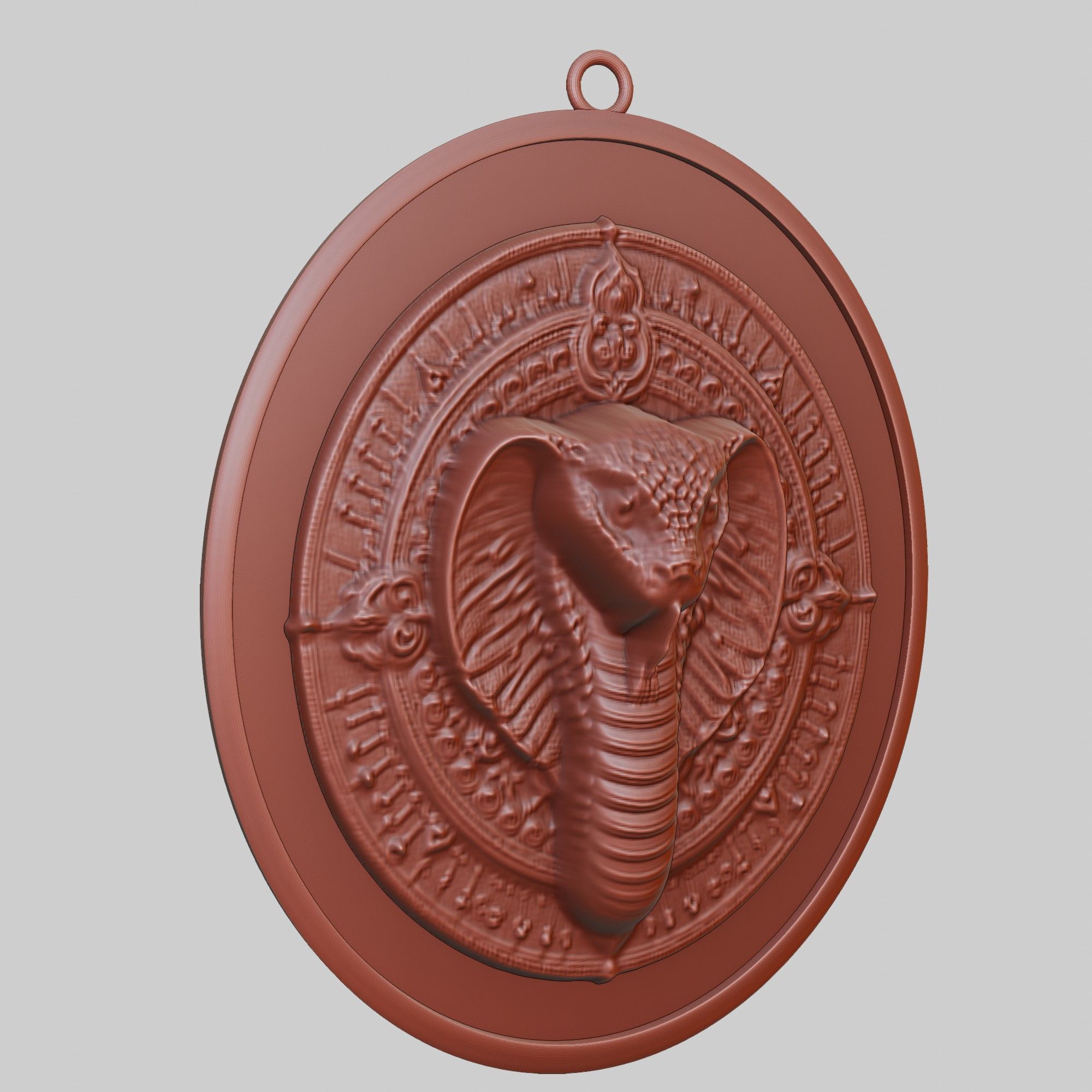 Snake Animal Pendant Snake Animal Medallion  3D print model_1