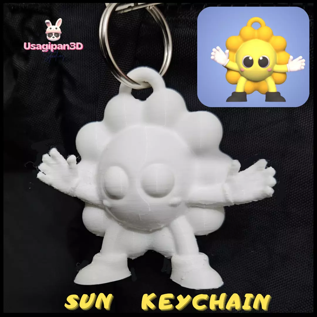 Sun Keychain 3D print model_0