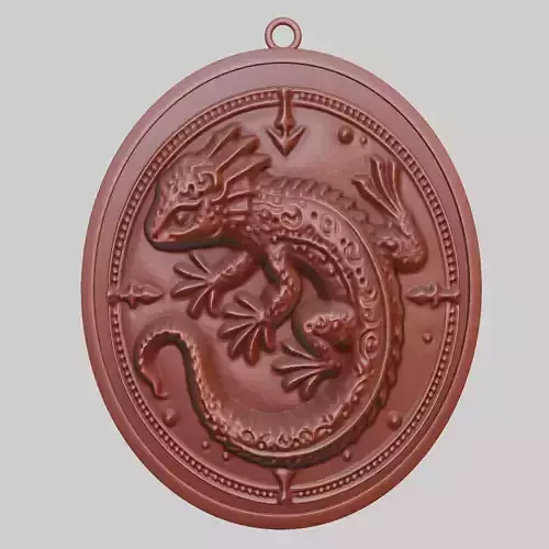 Salamander Animal Pendant Salamander Animal Medallion 