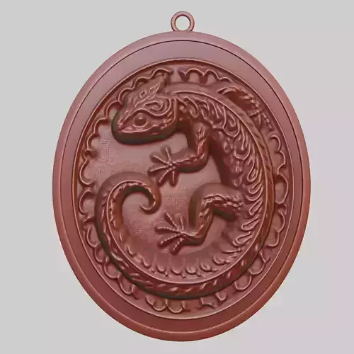 Salamander Animal Pendant Salamander Animal Medallion 
