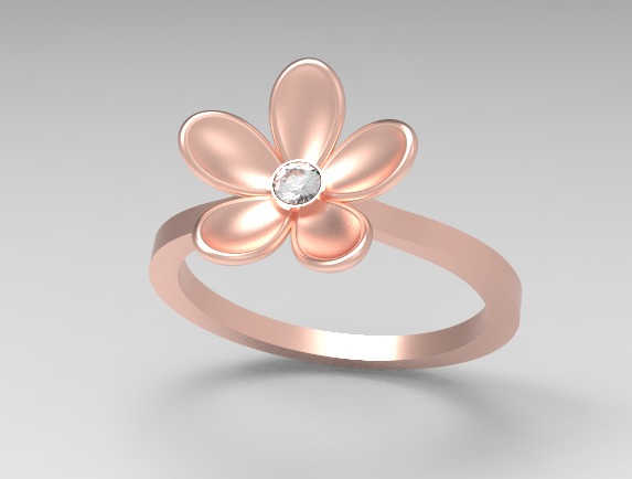 Flower Engagement Women Ring 3dm stl 3D print model 3D print model_17