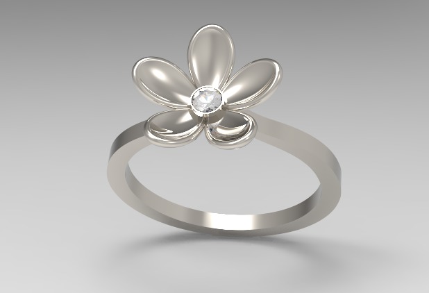 Flower Engagement Women Ring 3dm stl 3D print model 3D print model_24