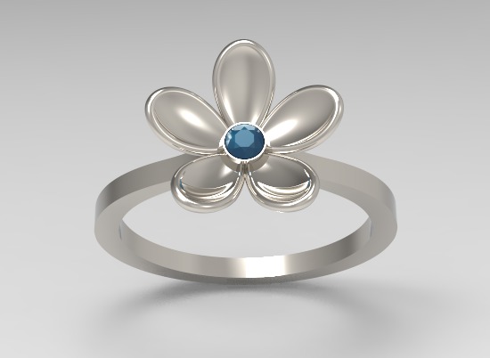 Flower Engagement Women Ring 3dm stl 3D print model 3D print model_22