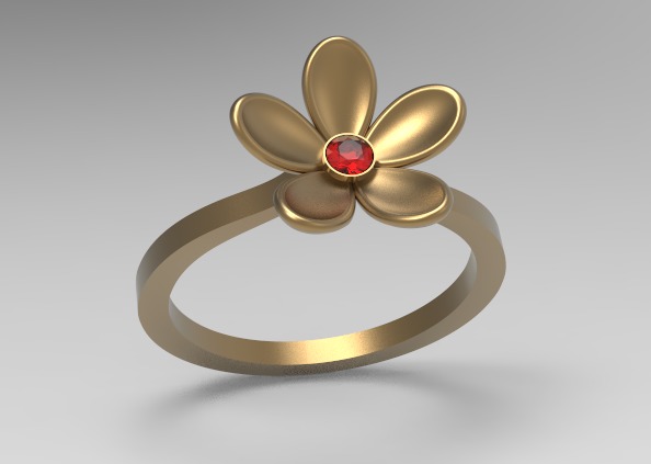 Flower Engagement Women Ring 3dm stl 3D print model 3D print model_15