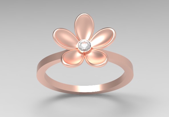 Flower Engagement Women Ring 3dm stl 3D print model 3D print model_5