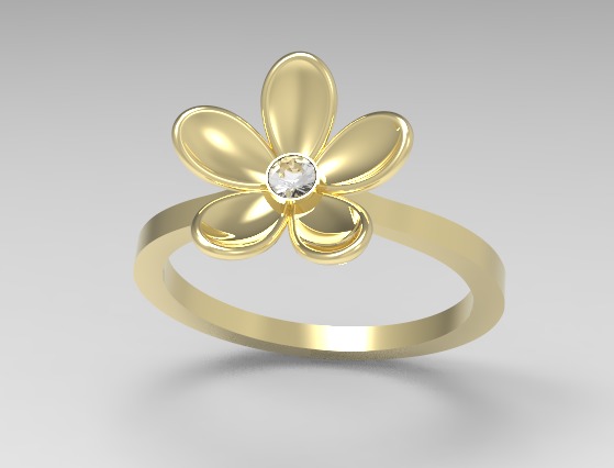 Flower Engagement Women Ring 3dm stl 3D print model 3D print model_21