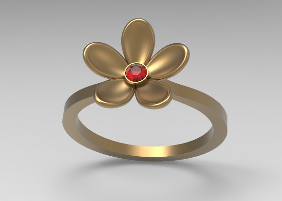 Flower Engagement Women Ring 3dm stl 3D print model 3D print model_23