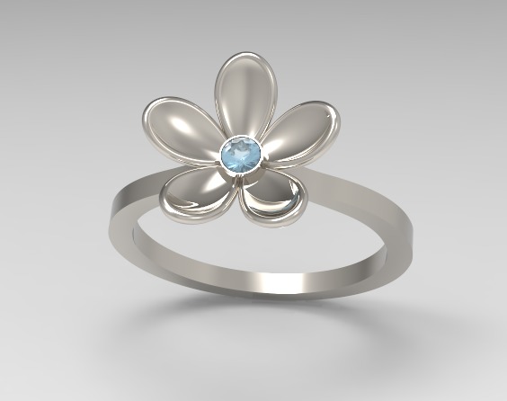 Flower Engagement Women Ring 3dm stl 3D print model 3D print model_3