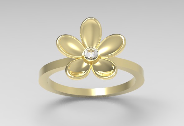 Flower Engagement Women Ring 3dm stl 3D print model 3D print model_18