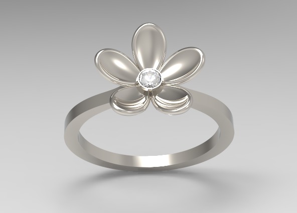 Flower Engagement Women Ring 3dm stl 3D print model 3D print model_26