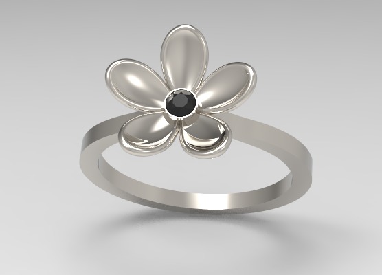 Flower Engagement Women Ring 3dm stl 3D print model 3D print model_16