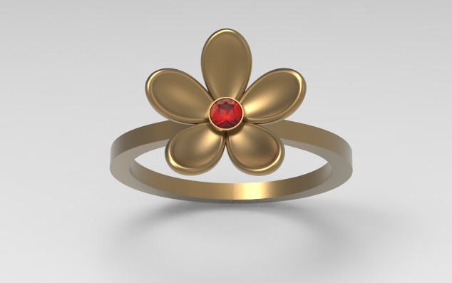 Flower Engagement Women Ring 3dm stl 3D print model 3D print model_19