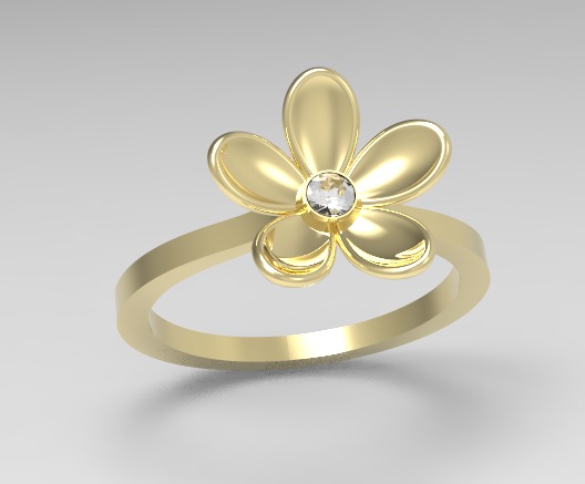 Flower Engagement Women Ring 3dm stl 3D print model 3D print model_4