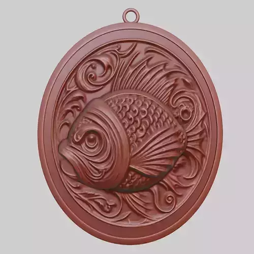 Fish Animal Pendant Fish Animal Medallion 