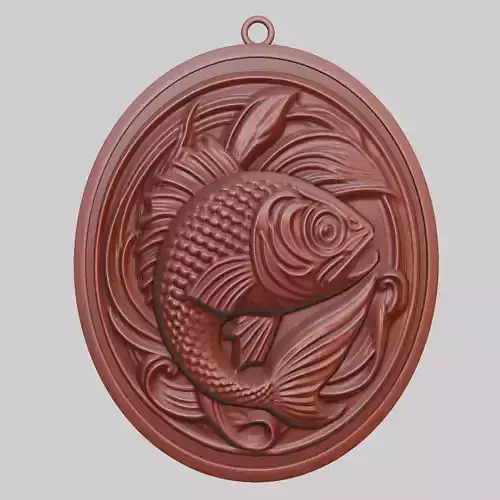 Fish Animal Pendant Fish Animal Medallion 