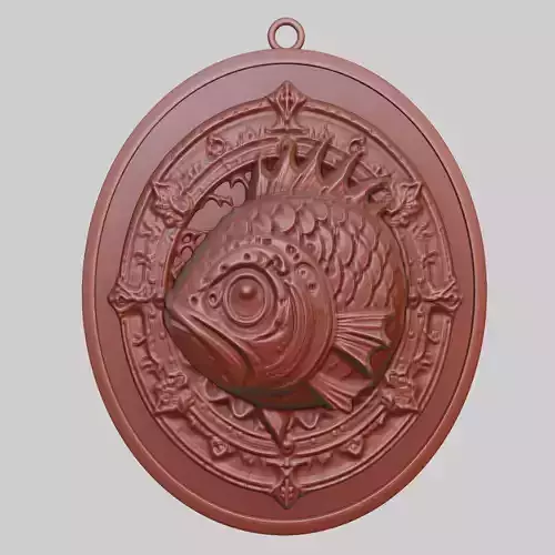 Fish Animal Pendant Fish Animal Medallion 