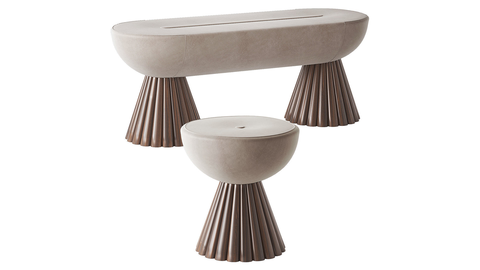 Bench and Pouffe Al Shaykh by Wonatti 3D model_4