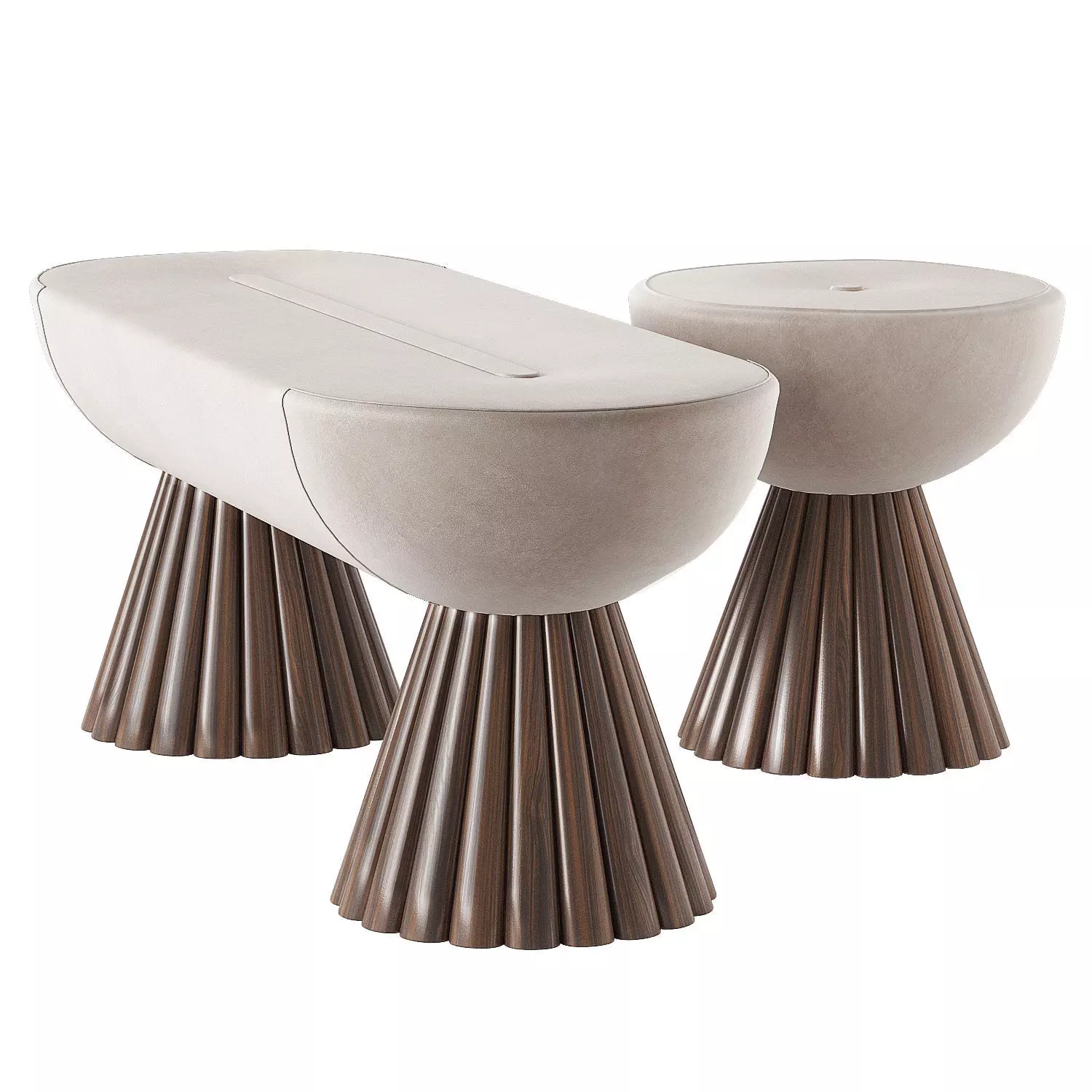 Bench and Pouffe Al Shaykh by Wonatti 3D model_0