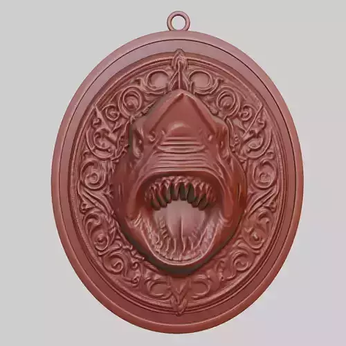 Shark Animal Pendant Shark Animal Medallion 