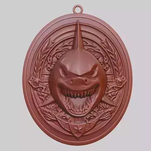 Shark Animal Pendant Shark Animal Medallion 