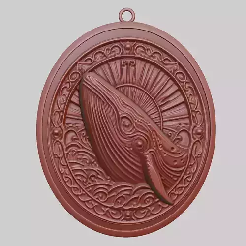 Whale Animal Pendant Whale Animal Medallion 