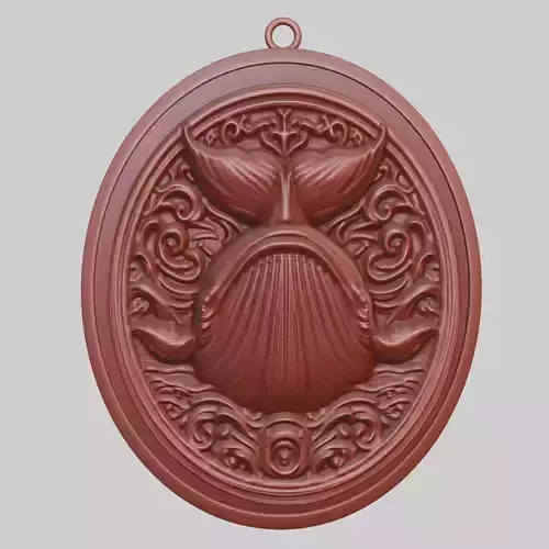 Whale Animal Pendant Whale Animal Medallion 