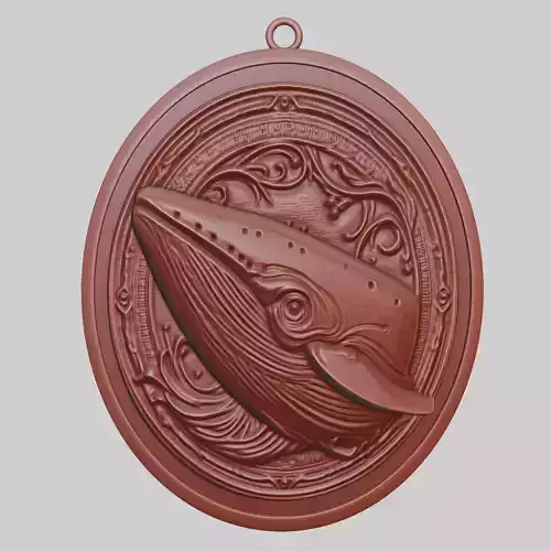Whale Animal Pendant Whale Animal Medallion 