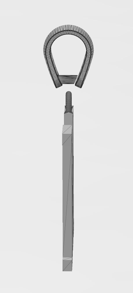 M initial letter pendant charm with bail 3D print model_16