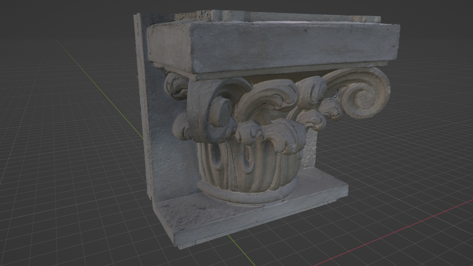 3D Scan of a Decorative Architectural Capital Low-poly 3D model_10